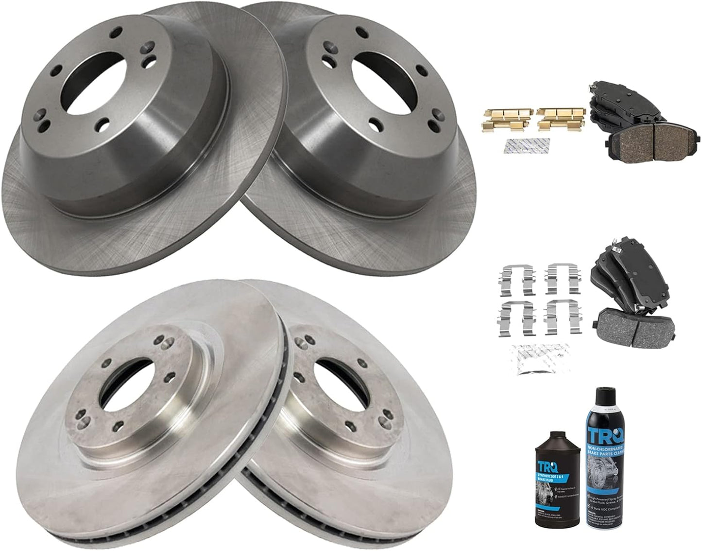 TRQ Front and Rear Brake Pad & Rotor Kit for 2015-2020 Kia Sedona
