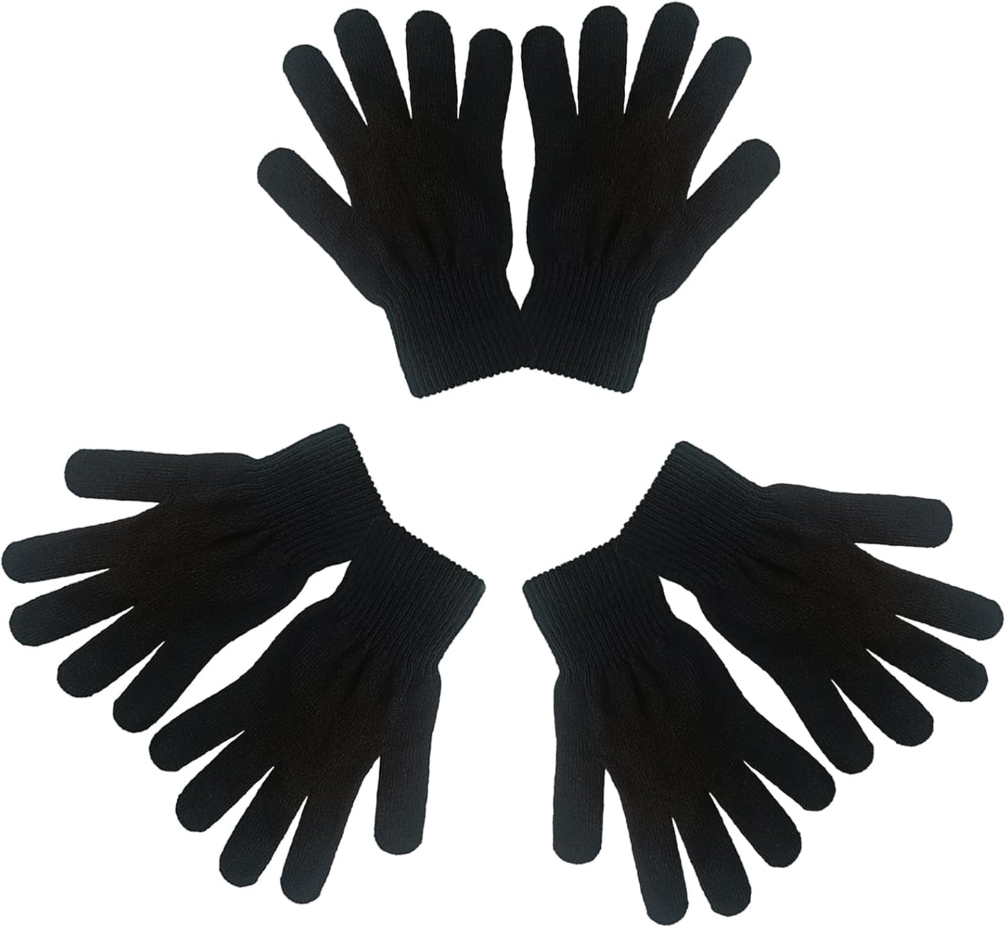 3 Pairs Magic Gloves for Cold Weather - Warm Knitted Purple VABX - Kids to Adults