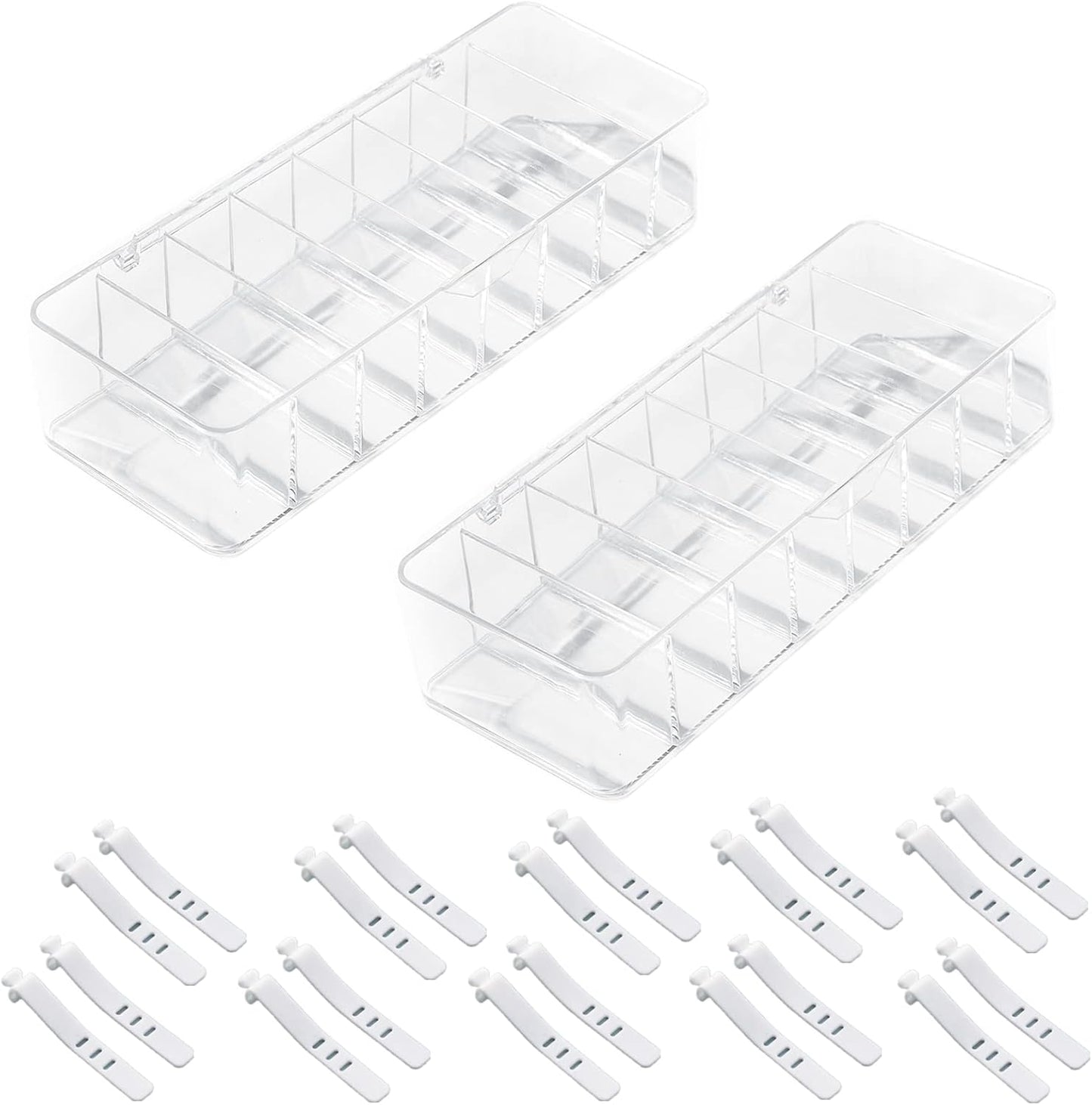 Clear Acrylic Charger Organizer with Wire Ties