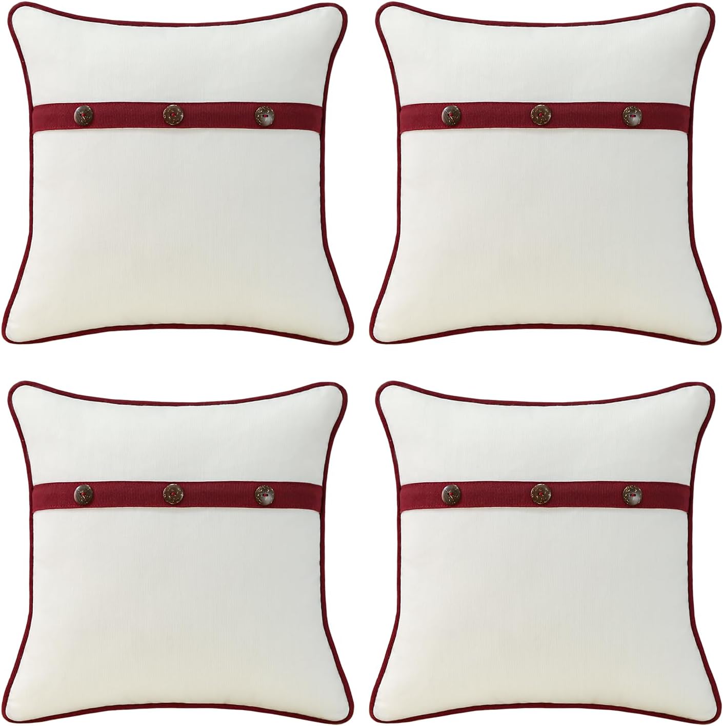 Outdoor Sunbrella Decorative Pillows with Triple Coconut Buttons