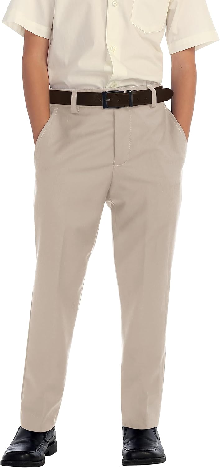 Gioberti Boys Flat Front Dress Pants for Comfort and Style