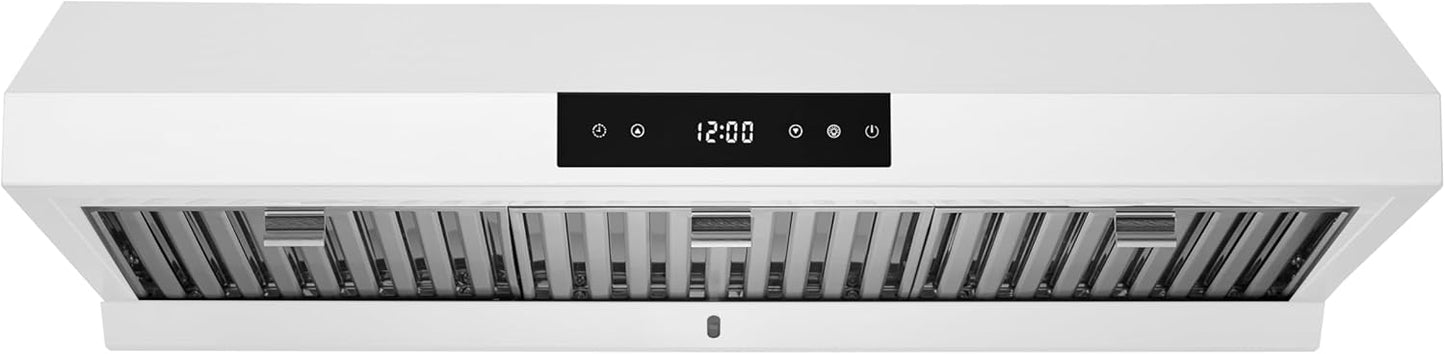 Hauslane 36 Inch Under Cabinet Range Hood - Matte White Vent Hood