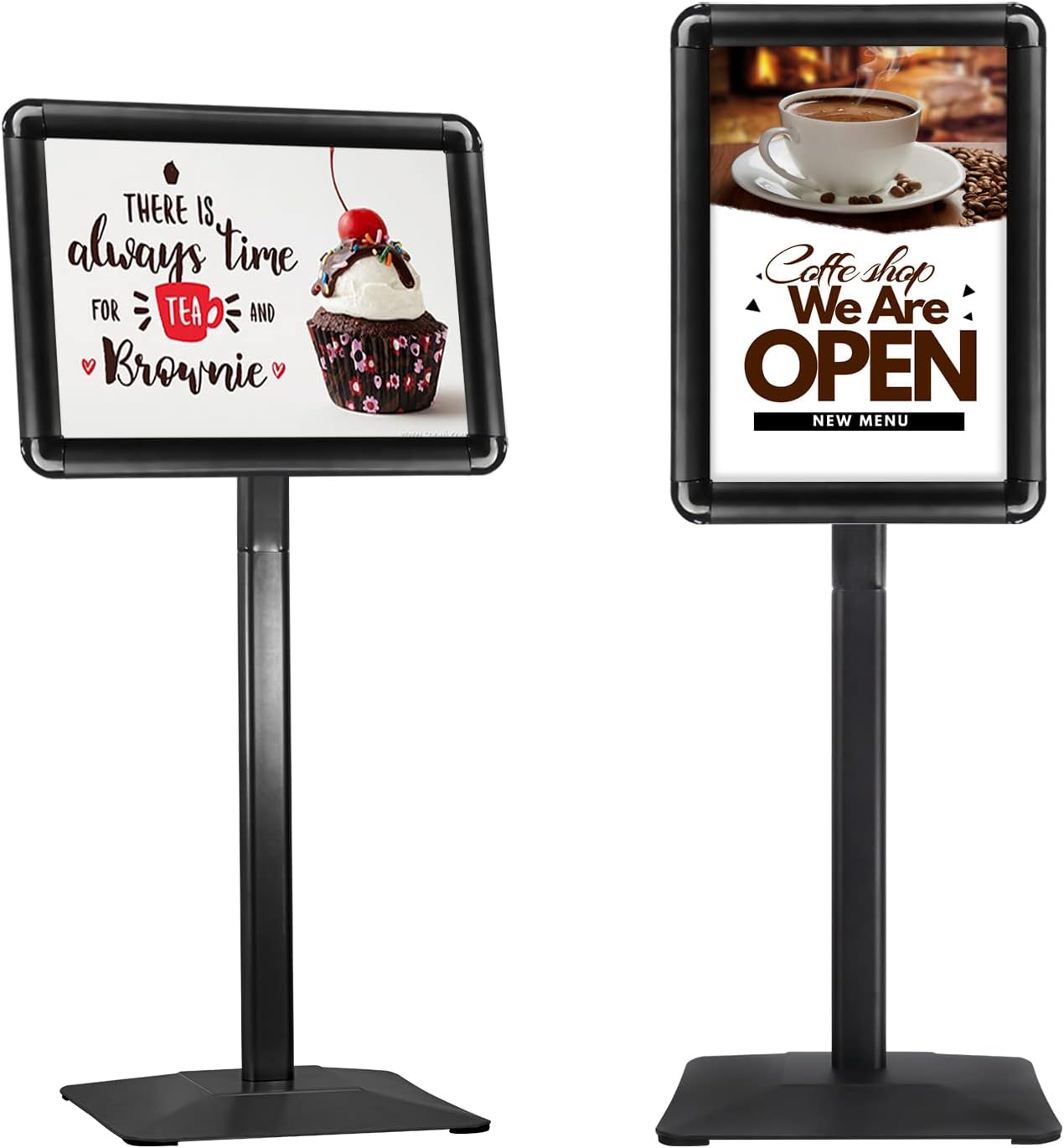 Heavy-duty Poster Stand Holder for 11x17in Displays - Black