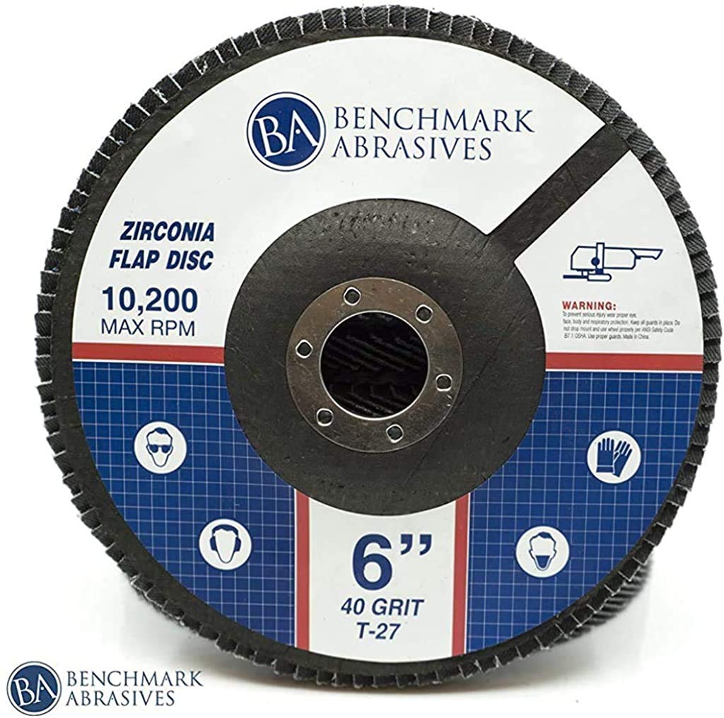 Benchmark Abrasives 6 Inch Zirconia Flap Discs for Angle Grinder