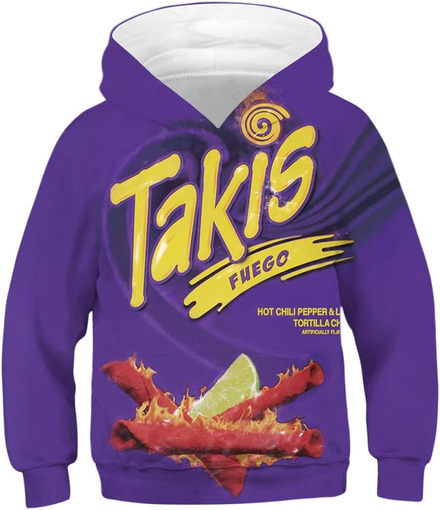 Kids 3D Print Hoodie with Pocket, Ages 5-14, jiazery QZ