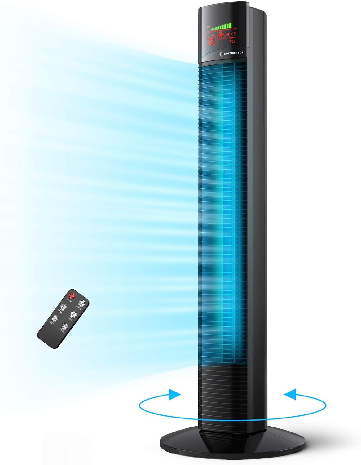 36in Oscillating Tower Fan with Remote and 9 Modes for Comfort