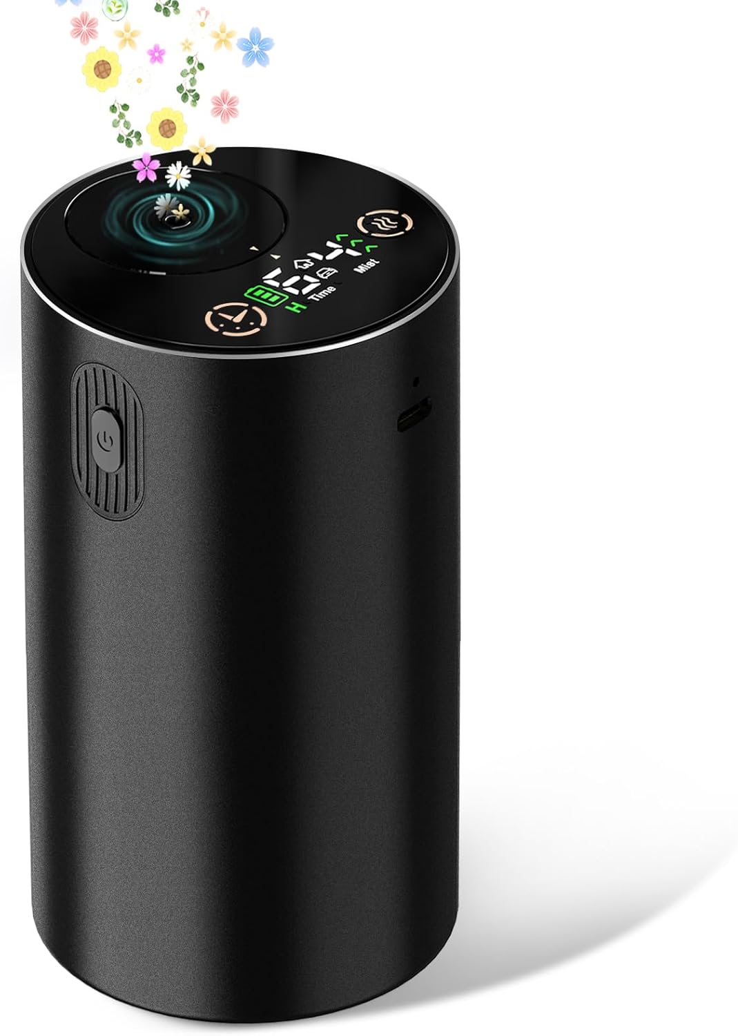 JUJSEN Waterless Essential Oil Diffuser - Battery Operated, 4 Mist Levels, Auto-off Timer