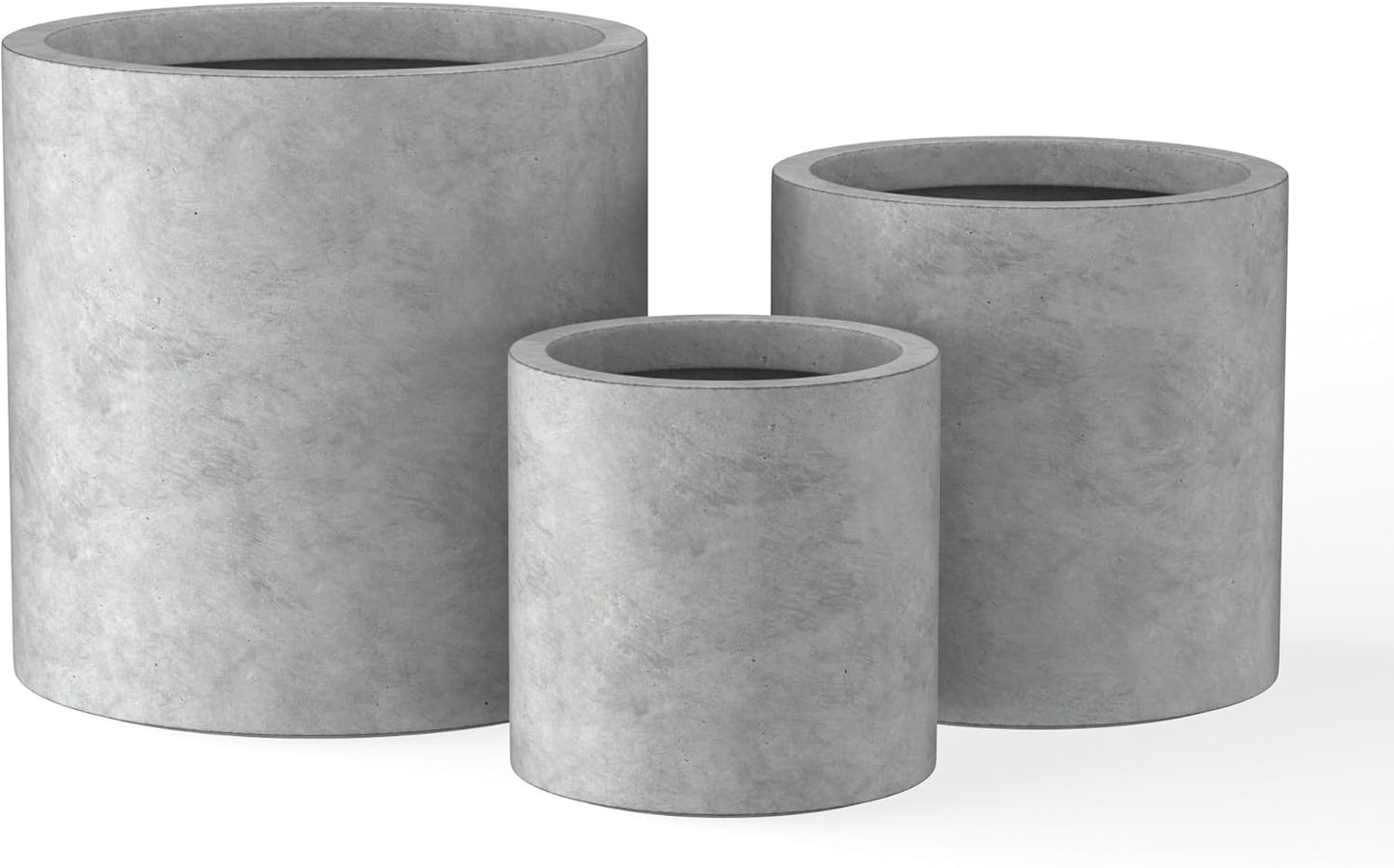 Kante Round Concrete Planter Set of 3 for Indoor Outdoor Use