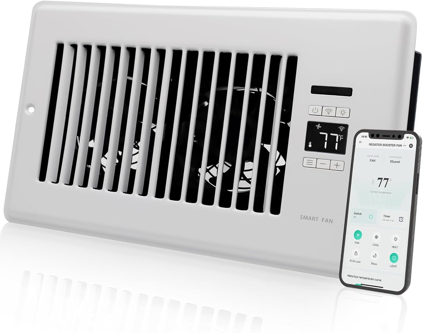 Super Quiet Register Booster Fan for 6 x 10 Register Vents