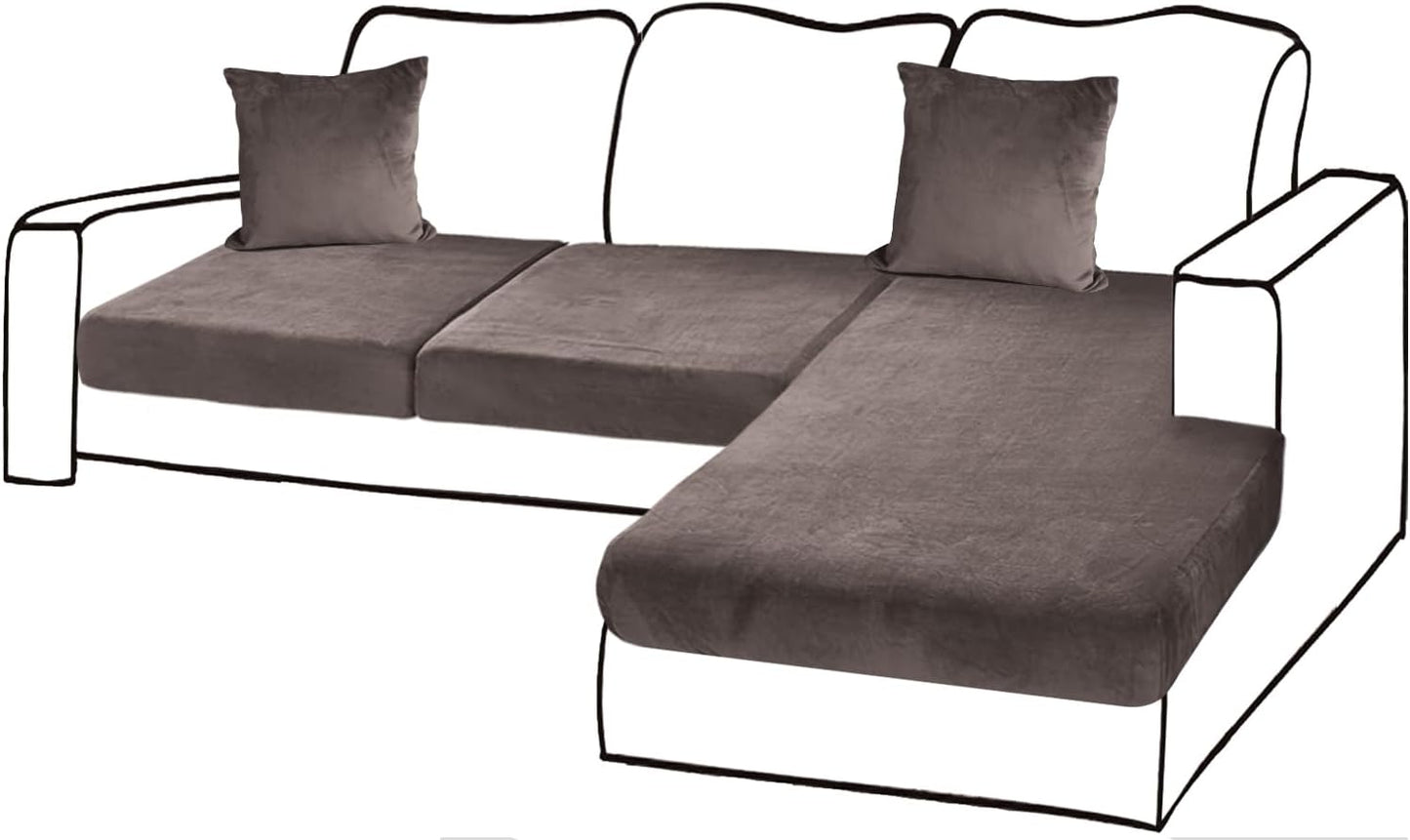 Sectional Couch Covers for 3-Piece Velvet L Shape Sofa