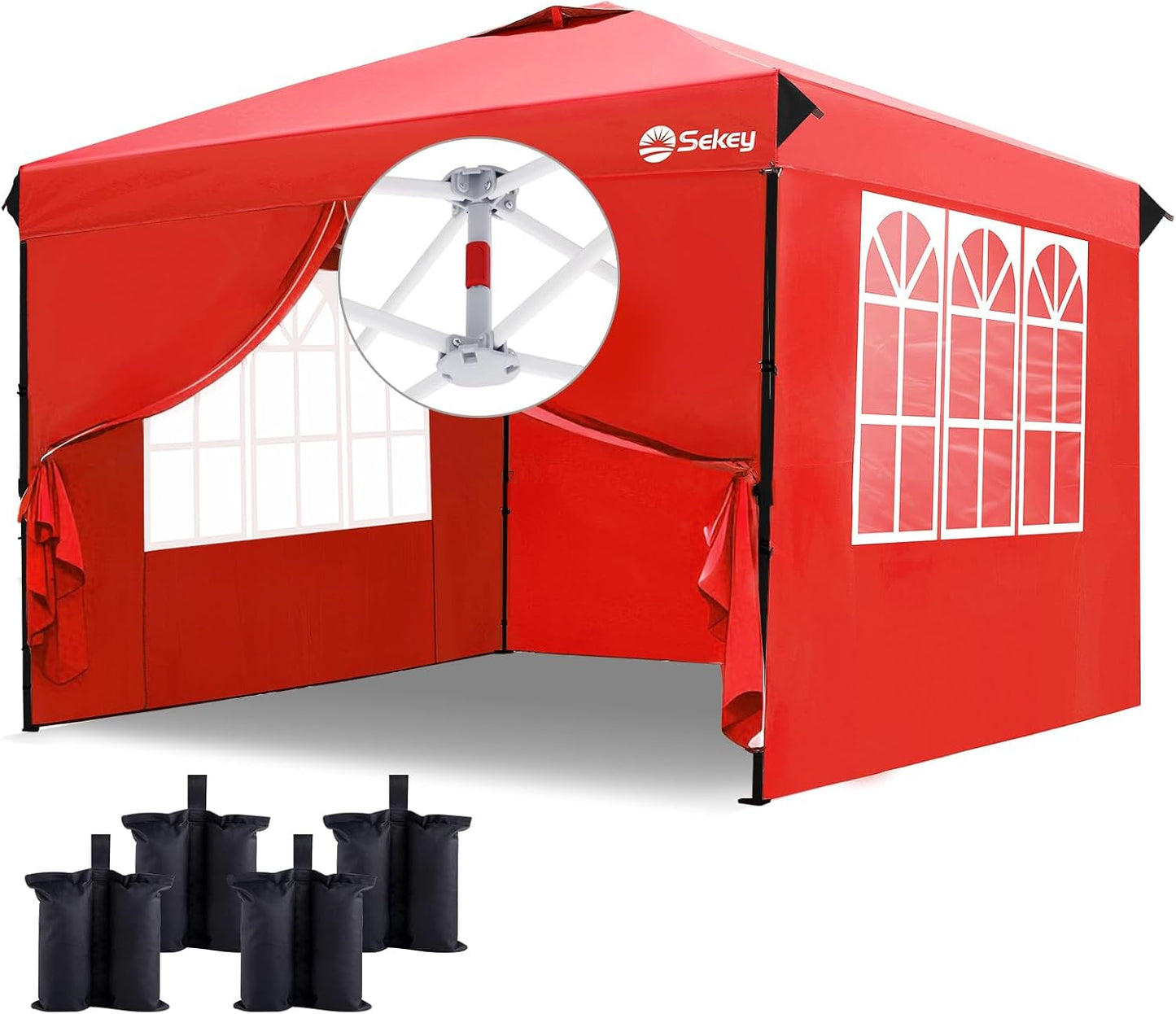 10x10 Pop Up Canopy with Sidewalls for Instant Shade Events