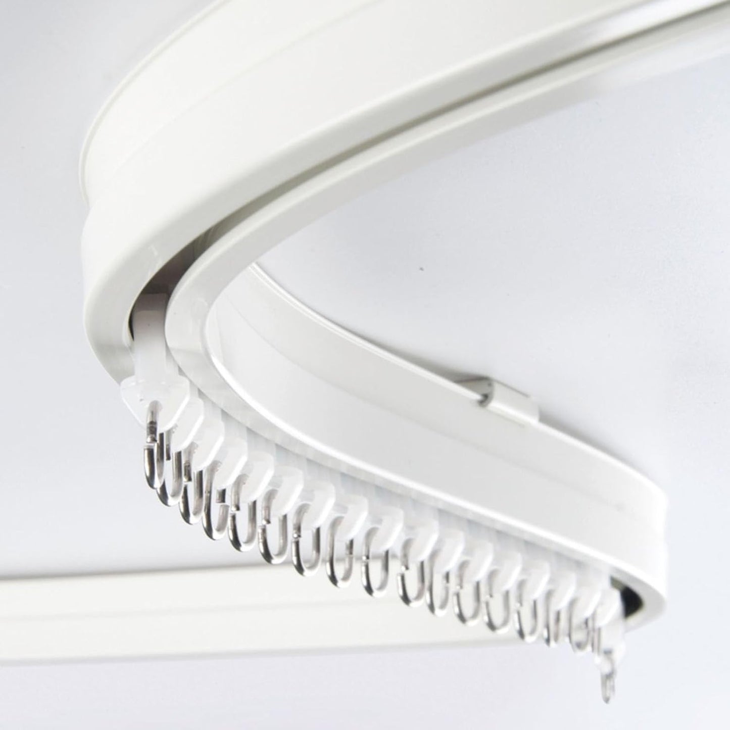 Extra Long Flexible Ceiling Curtain Track Set - Heavy Duty 3-20 Ft Bendable Rod for Ultimate Privacy