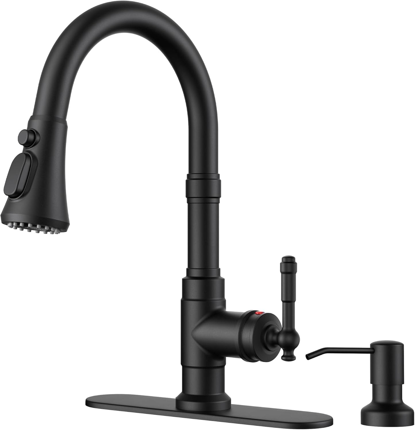 Vintage Kitchen Faucet with Pull Down Sprayer and Soap Dispenser