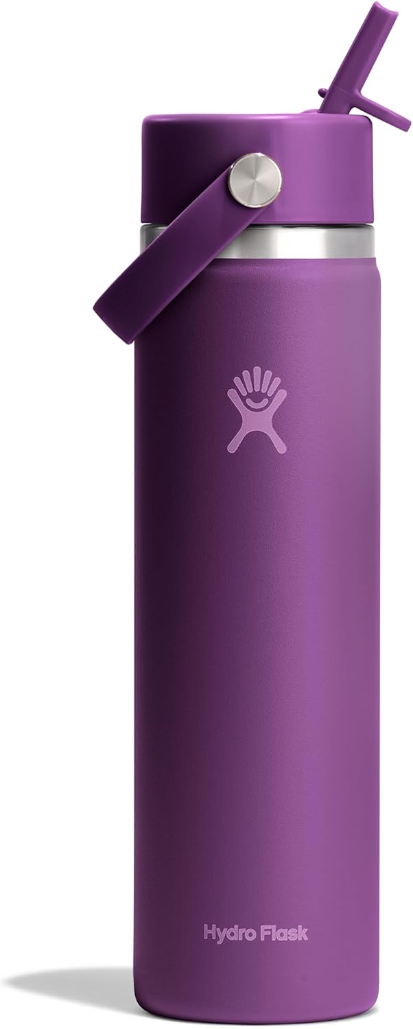 Hydro Flask Insulated Water Bottle with Wide Straw Lid 24 Oz