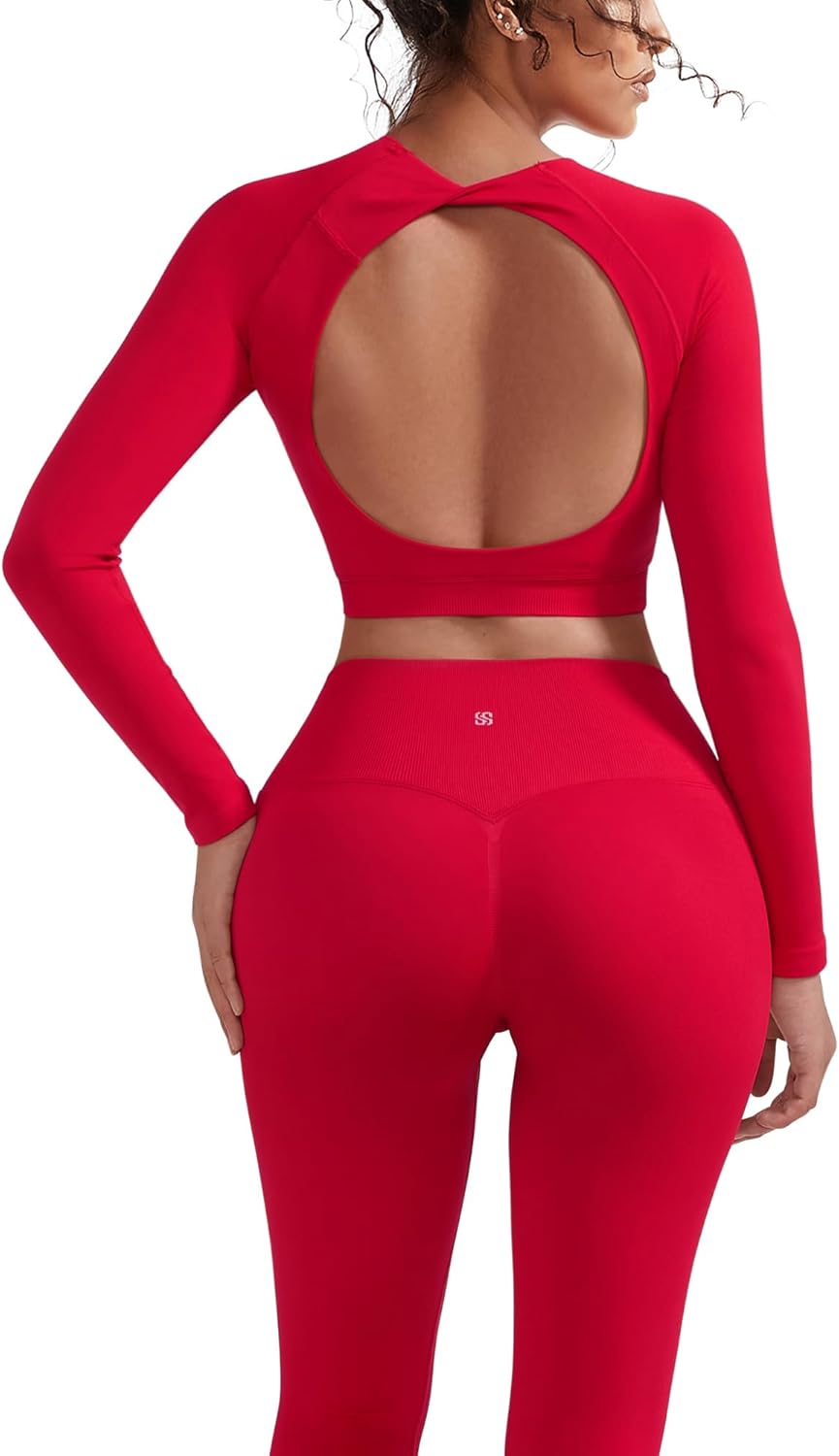 SUUKSESS Women 2 Piece Open Back Seamless Workout Set Review