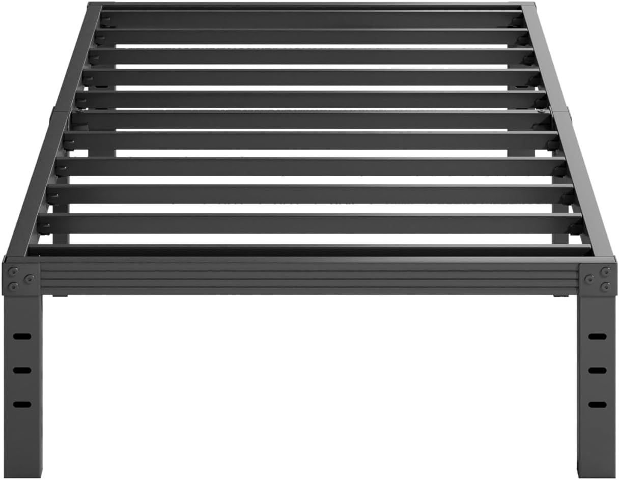 14 Inch High Metal Platform Twin Size Bed Frame for Comfort