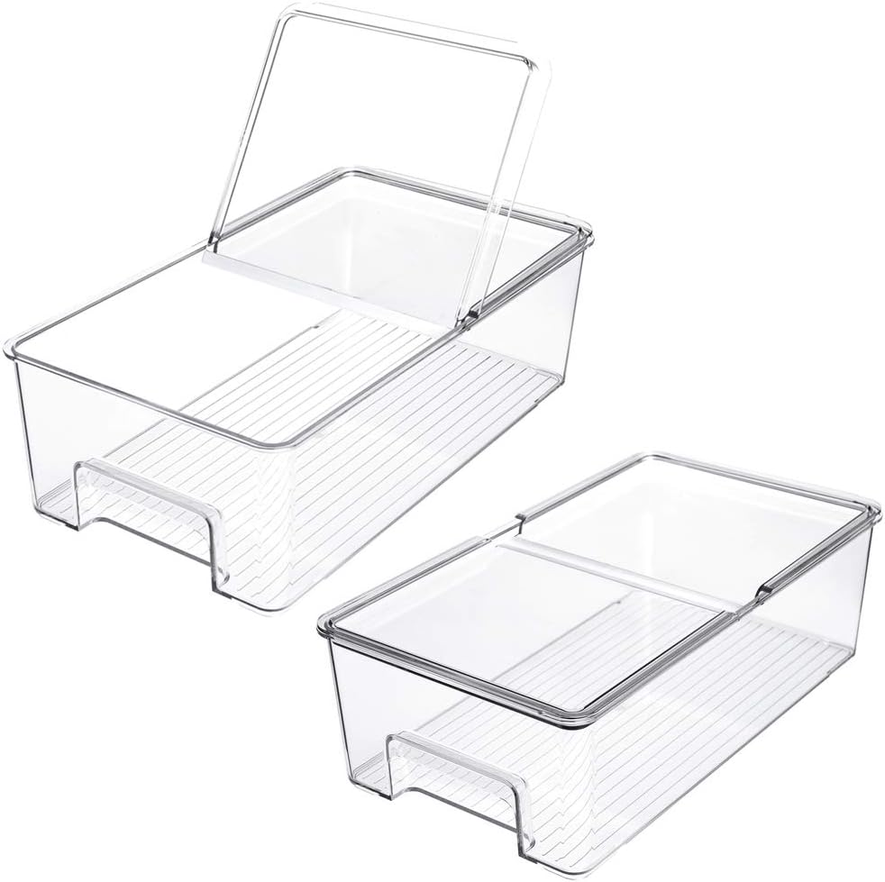 SANNO Vegetable Refrigerator Organizer Bins for Kitchen Storage