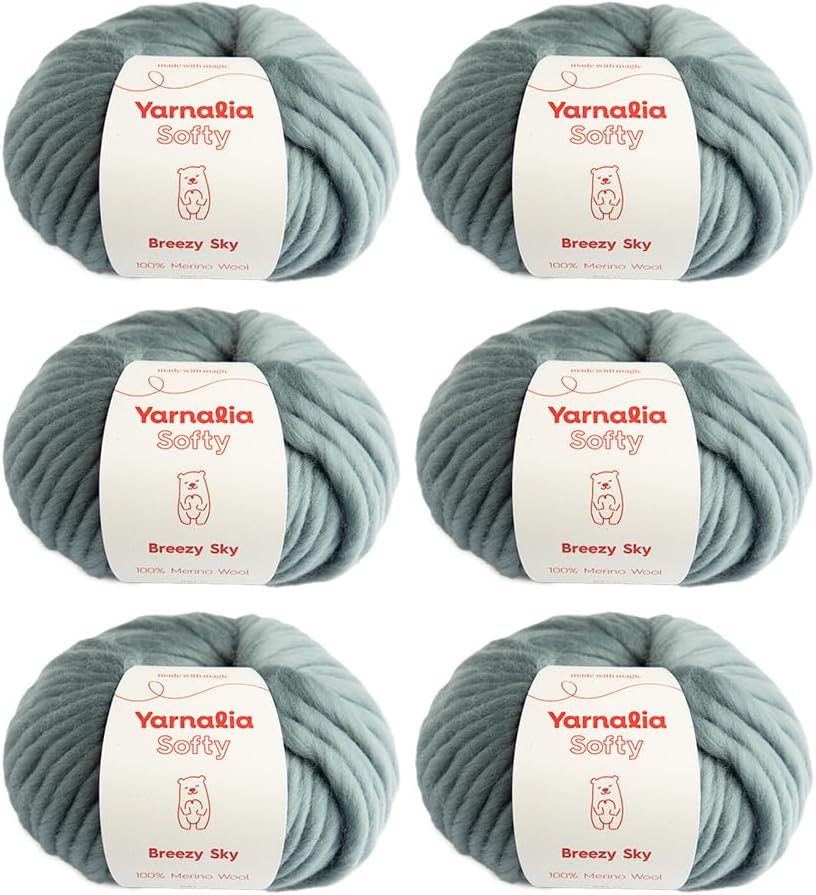 Softy Yarn Bulky Weight 6-Pack for Cozy Knitting & Crocheting