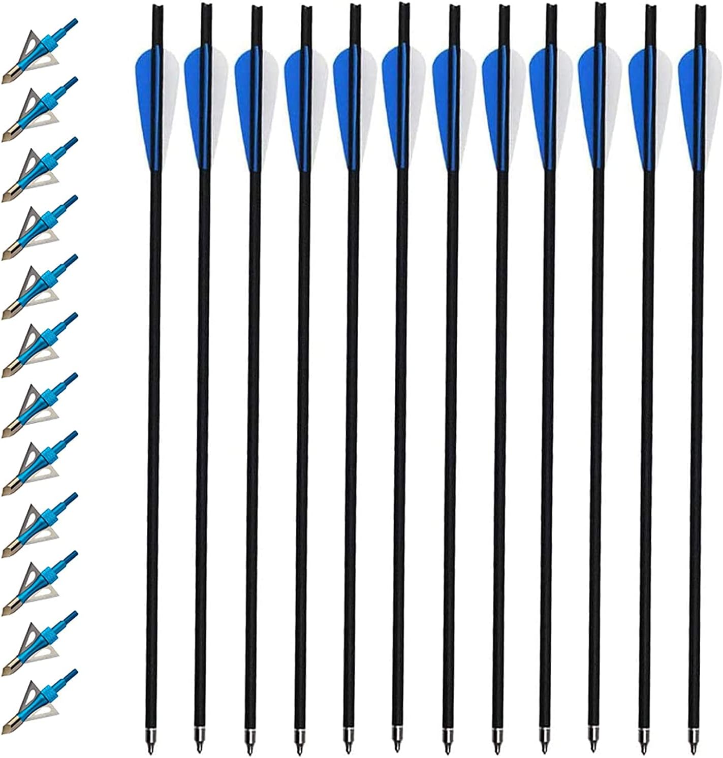 20 Inch Carbon Crossbow Bolts and Broadheads for Hunting