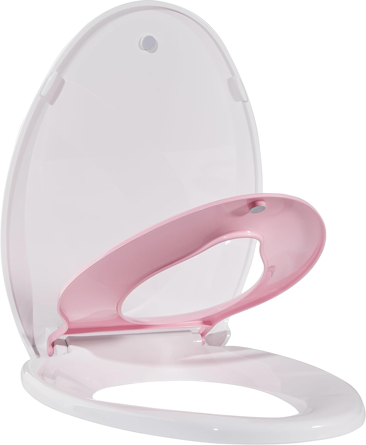 Elongated Toilet Seat with Built-in Toddler Seat for Potty Training