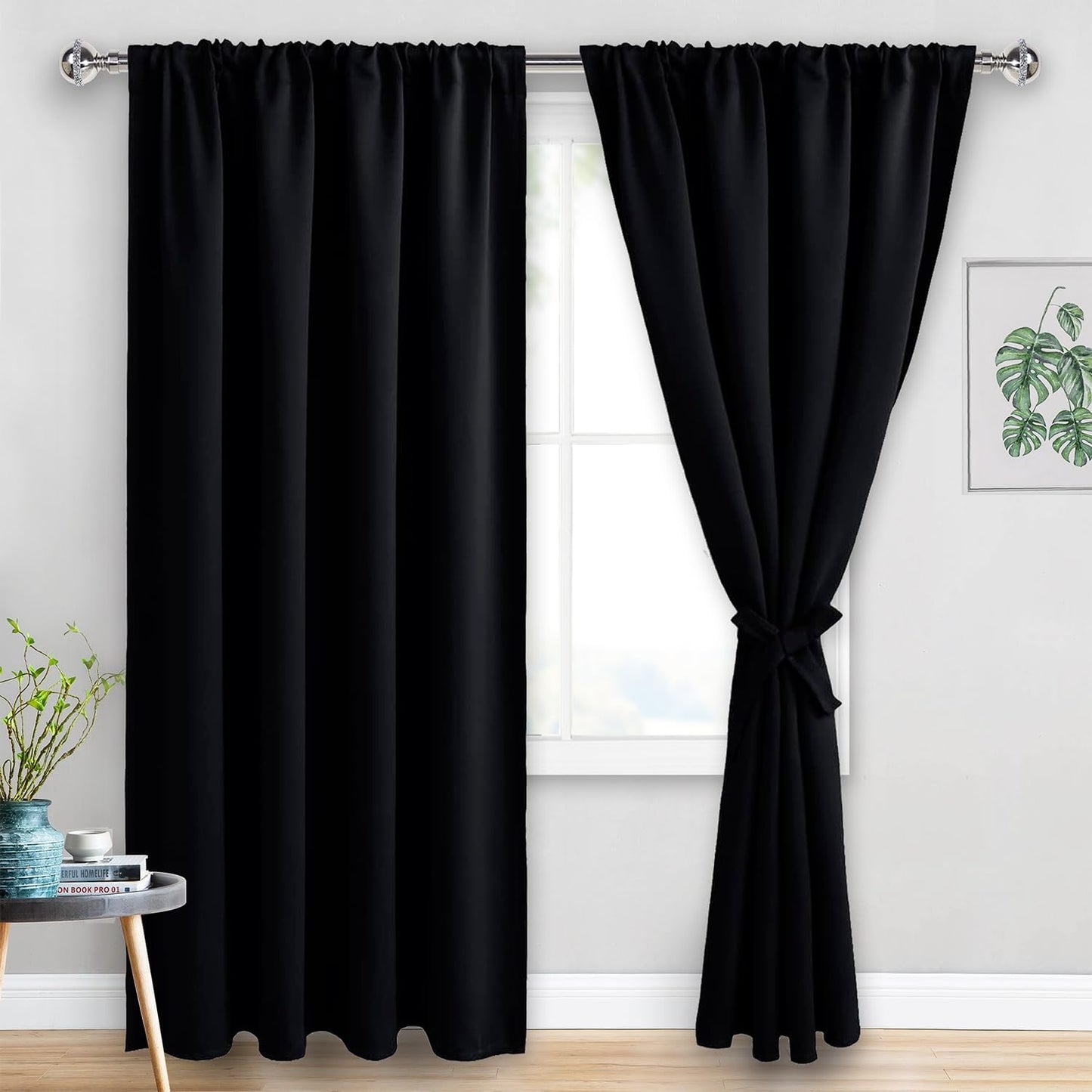 JIUZHEN Blackout Curtains for Bedroom - 60 Inch Thermal Insulated
