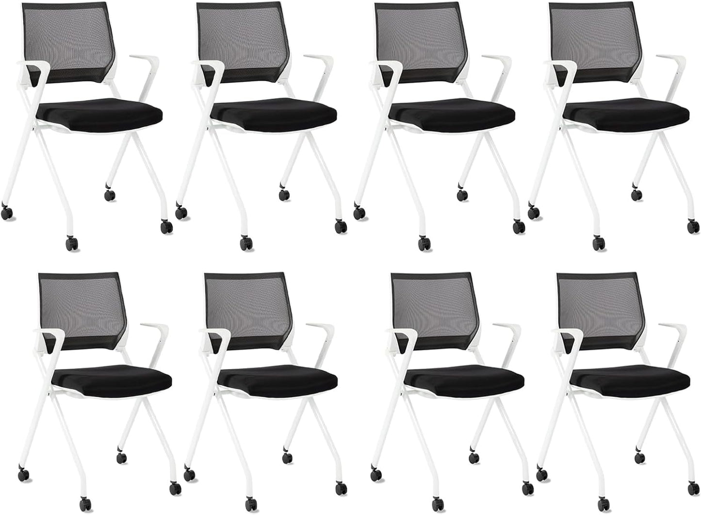 8pk CLATINA Foldable Office Chairs - Lumbar Support