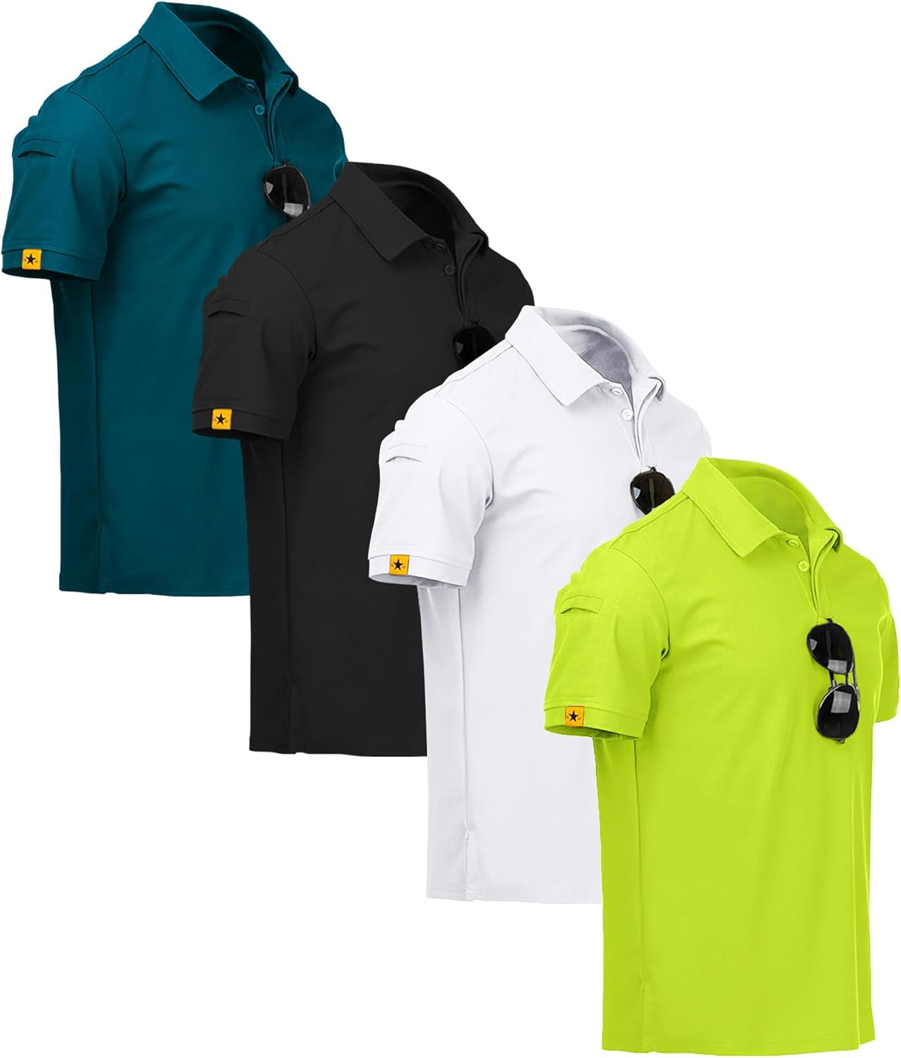 ZITY 4 Pack Mens Polo Shirt for Sports, Golf, and Tennis