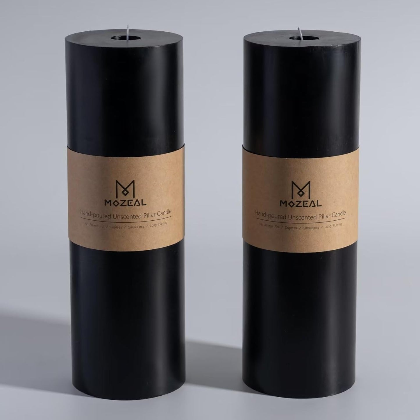 Extra-Large Black Pillar Candles for Halloween and Fall Decor