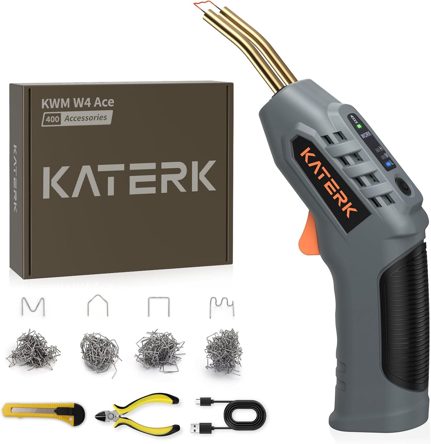 Katerk Cordless Plastic Welder with 400 Staples for DIY Repairs