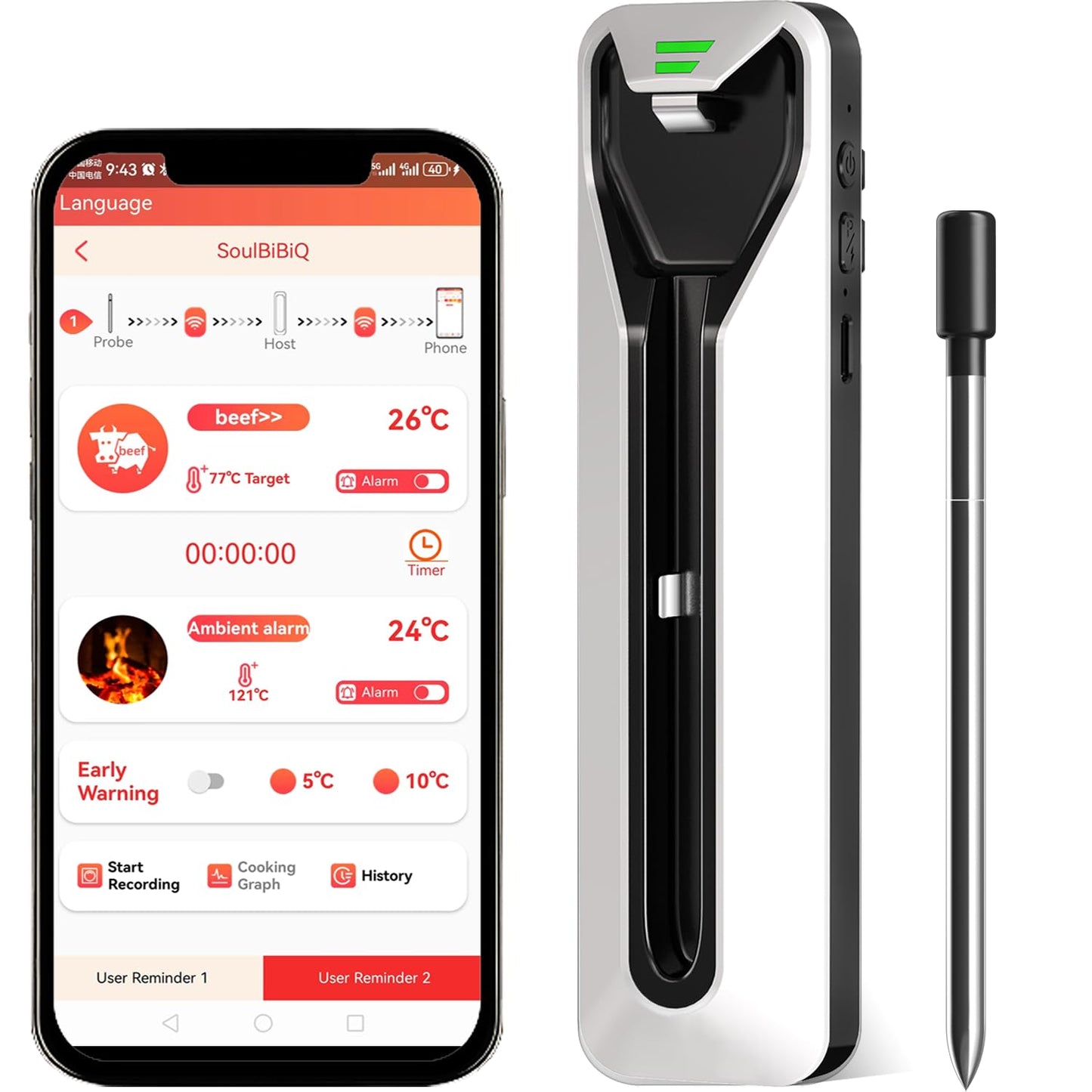Ultimate Grilling Precision: Wireless Smart Meat Thermometer