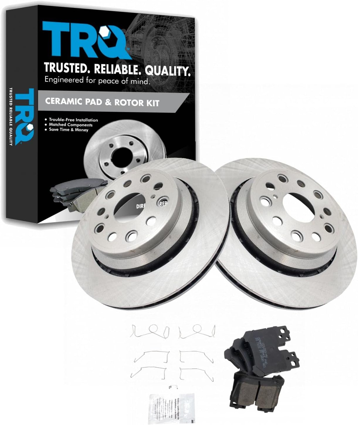 TRQ Rear Brake Pad & Rotor Kit for Lexus LS460 2007-2017