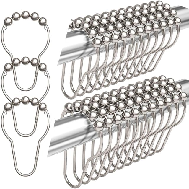 Rust-Proof Silver Shower Hooks x24 - Metazonix
