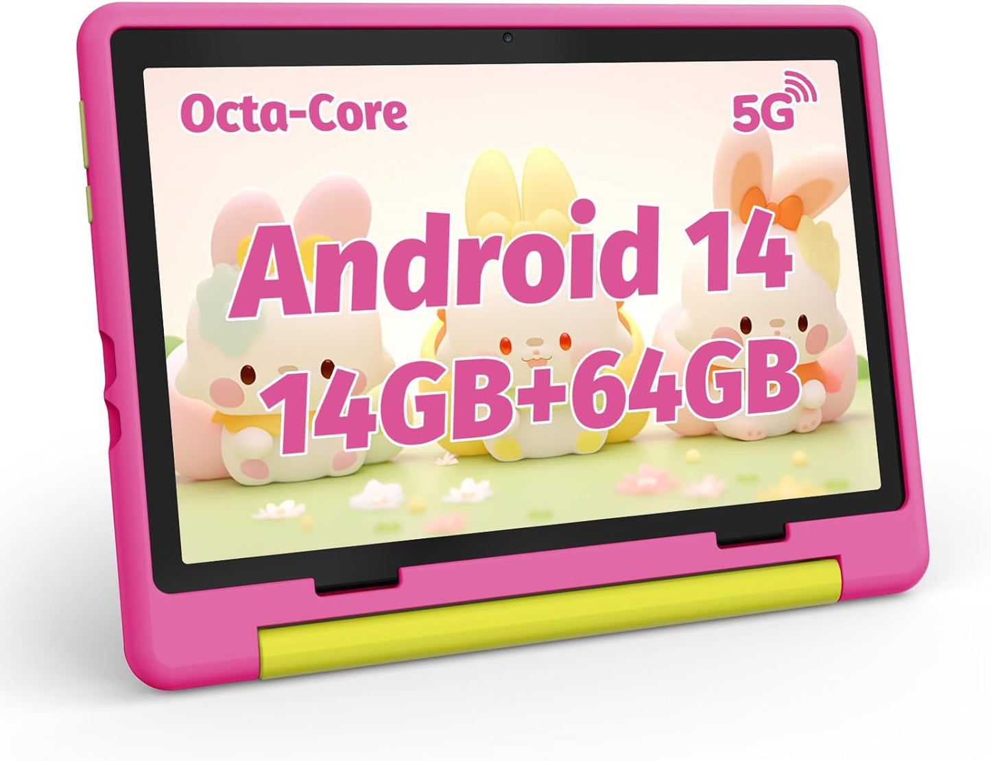 Kids Tablet 10 Inch Android 14 with Parental Controls and Case