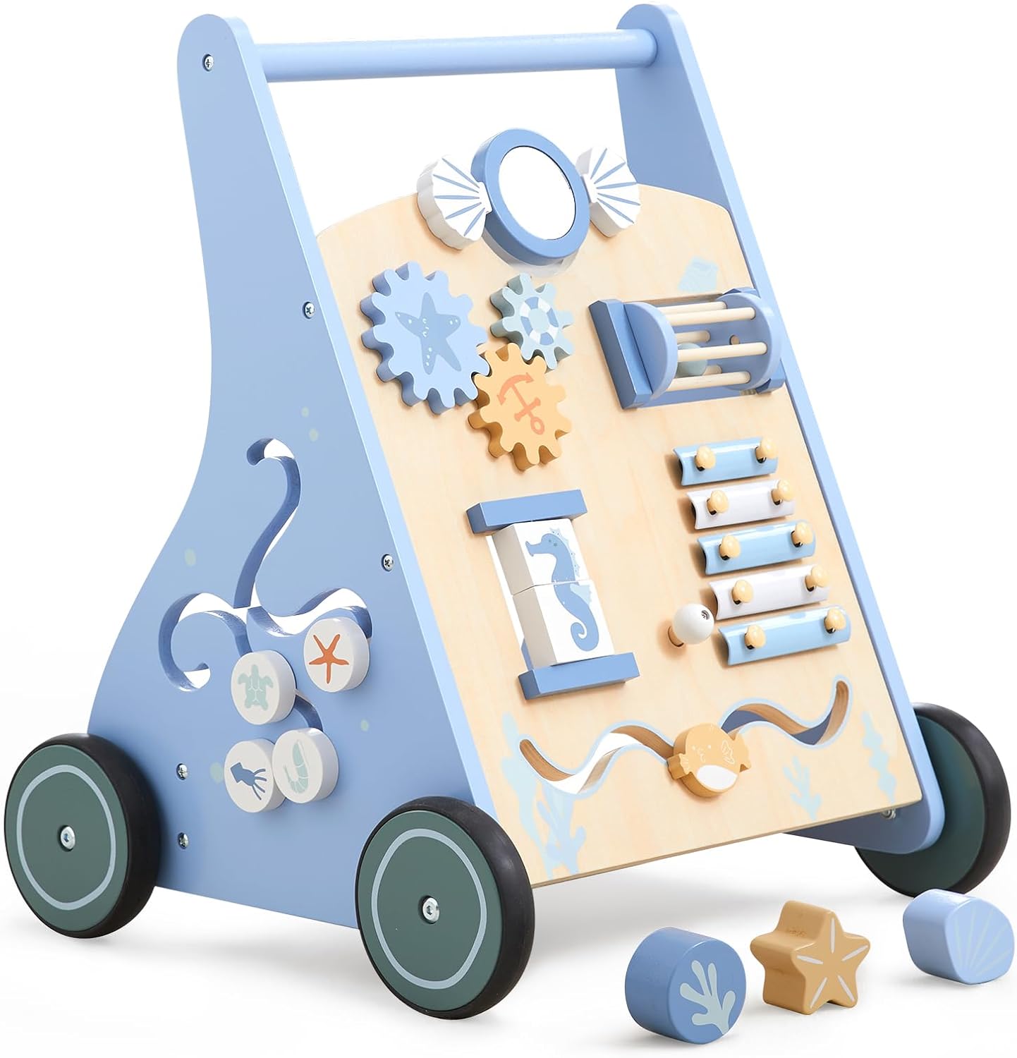 Beright Wooden Baby Walker Push and Pull Learning Activity Toy