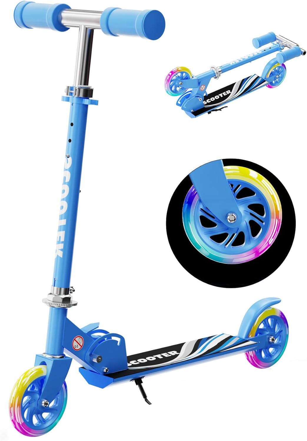 Kids Kick Scooter with Light Up Wheels for Ages 3+ Fun Ride