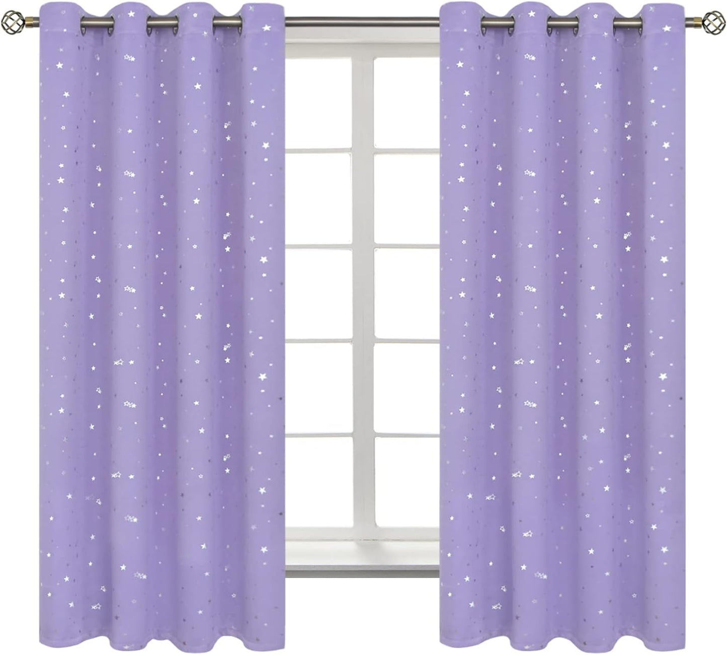 BGment Star Room Darkening Curtains for Kids Bedroom Decor