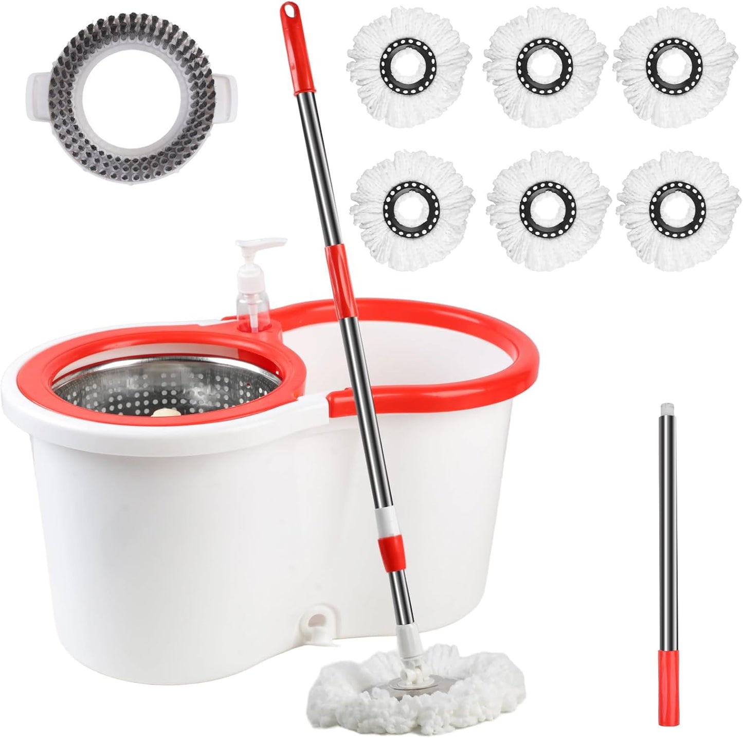 Spin Mop and Bucket with Wringer Set for Effortless Cleaning