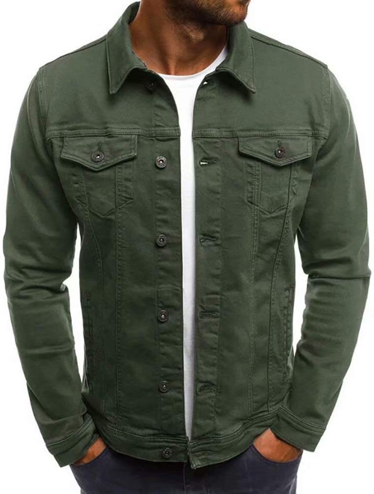 LONGBIDA Men's Casual Classic Denim Jacket for Stylish Comfort