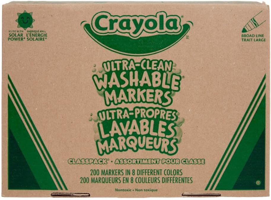 Crayola Broad Line Washable Markers - 200ct Bulk Set for Kids