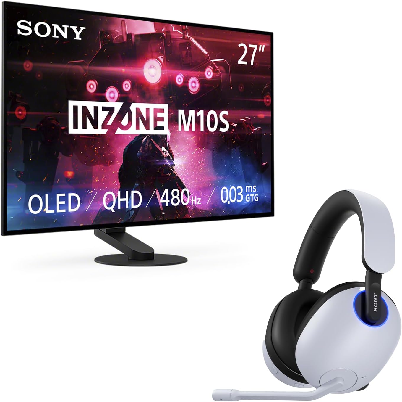Sony Wireless Gaming Headphones & OLED Gaming Monitor Combo