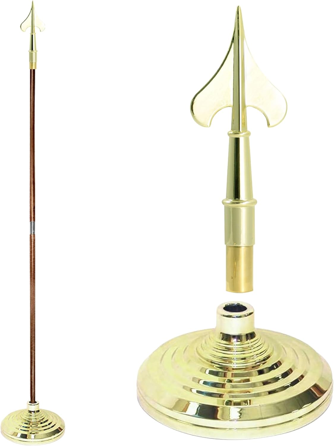 Super Tough Indoor Flag Pole Kit 7ft with Gold Texture Base