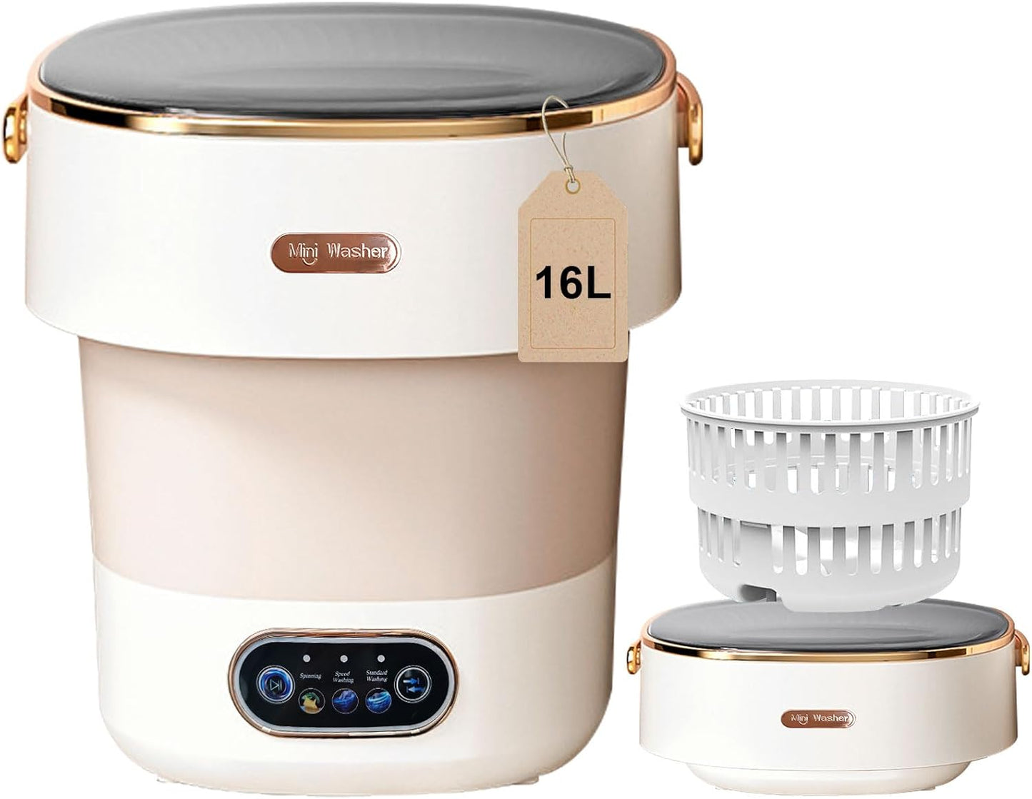 Portable Washing Machine with Spin Basket for Small Clothes