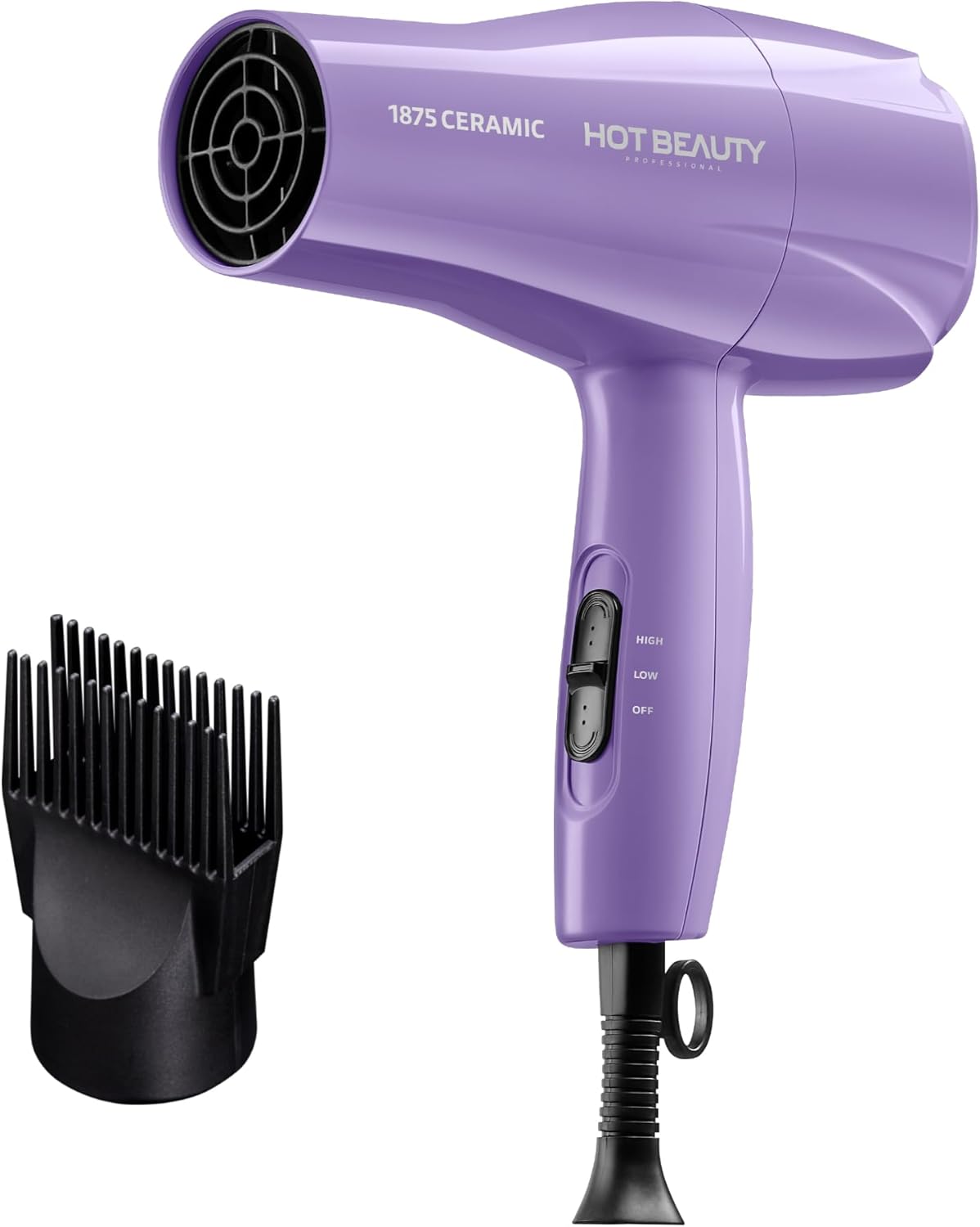 Powerful Ceramic Hair Dryer - Fast Drying & Detangling - Purple