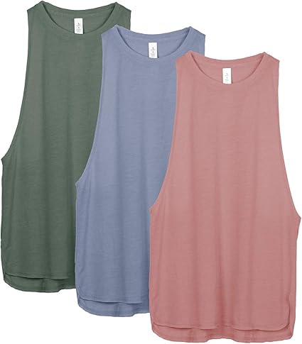 icyzone Women's Racerback High Neck Workout Tank Tops Pack of 3