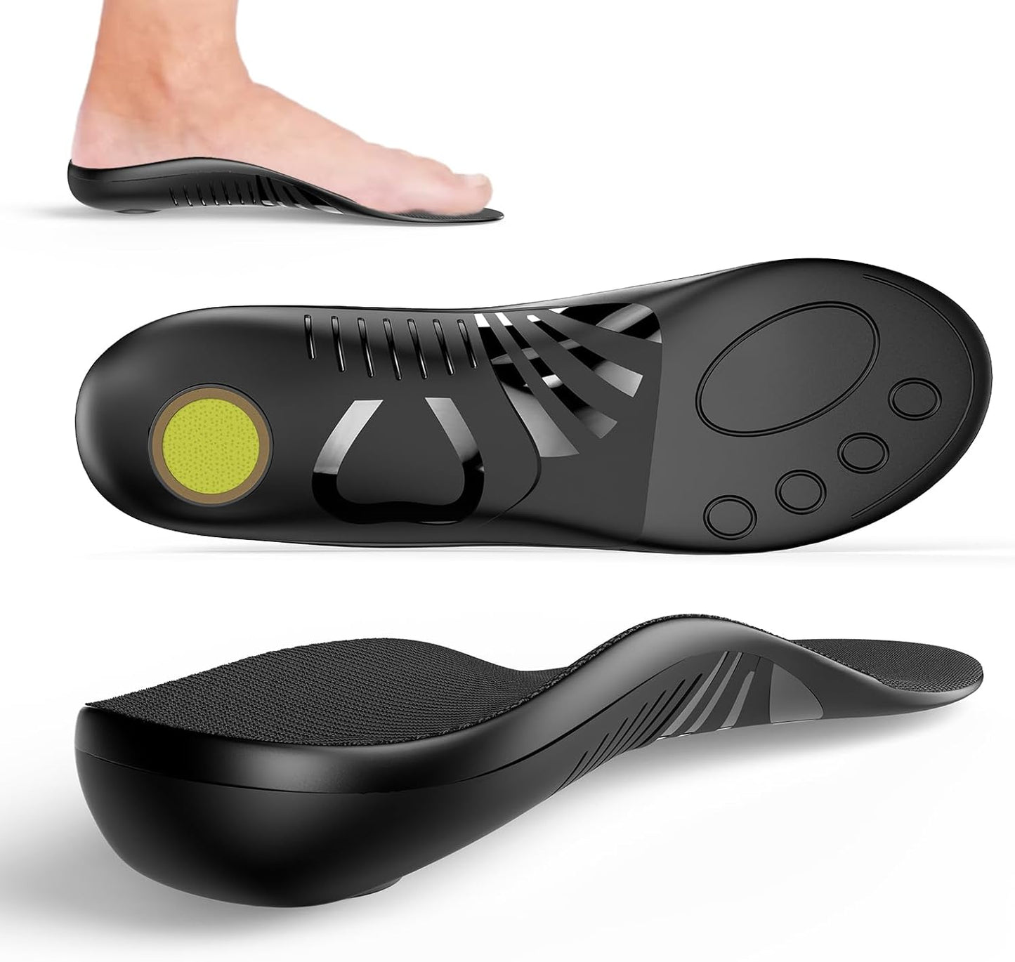 220+ lbs Heavy Duty Support Insoles for Plantar Fasciitis Relief