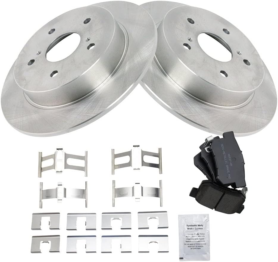 TRQ Rear Brake Pad & Rotor Kit for 2007-2013 Suzuki SX4