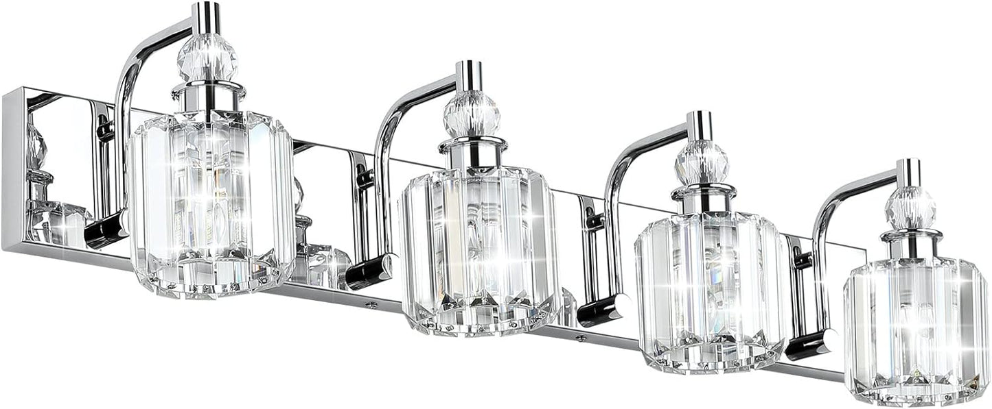 Ralbay Crystal Bathroom Vanity Light - Modern 4 Light Fixture