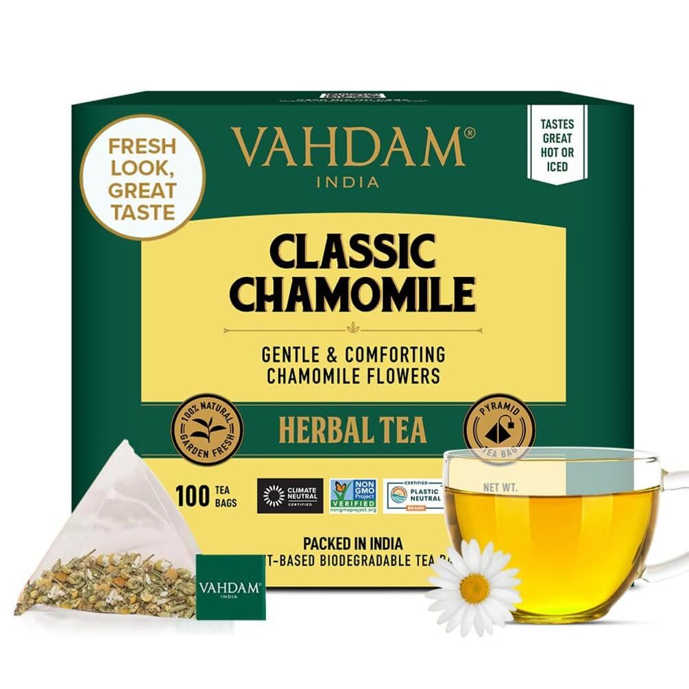Chamomile Herbal Tea by VAHDAM - Pure, Caffeine Free Delight