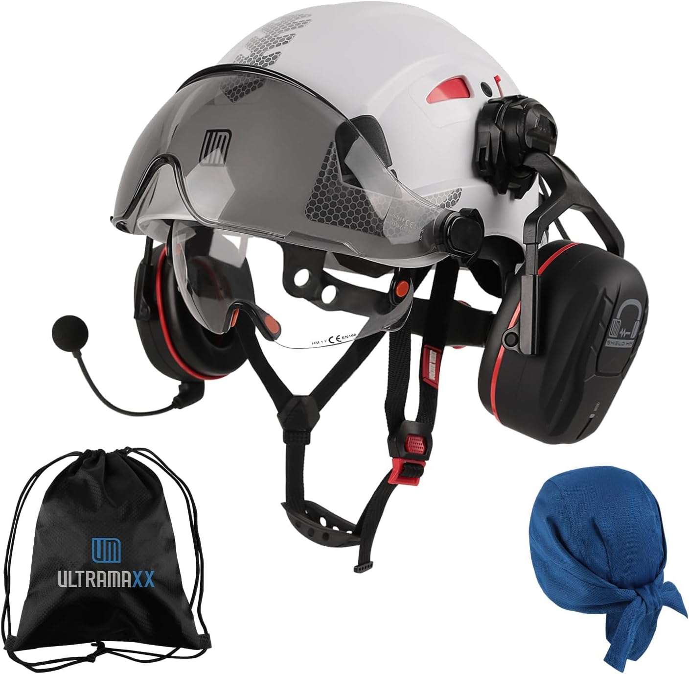 ANSI Certified Hard Hat with Bluetooth Ear Muffs - Safety & Style!