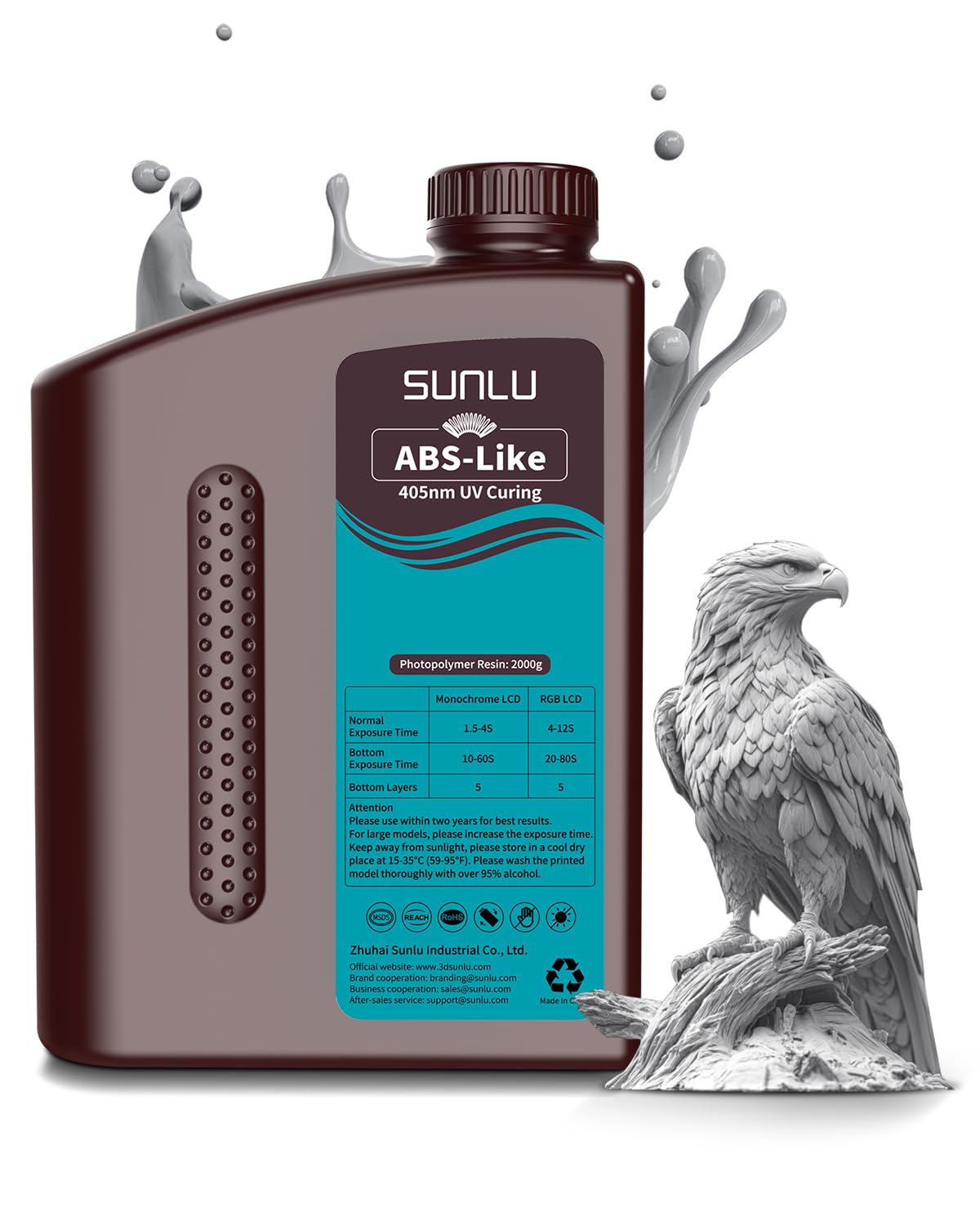 SUNLU 2000G ABS Like Resin for High Precision 3D Printing